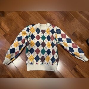 Argyle Pattern Kids Sweater - Multicolor
